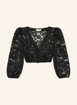 Dirndlbluse LOU aus Lochspitze und mit 3/4-Arm