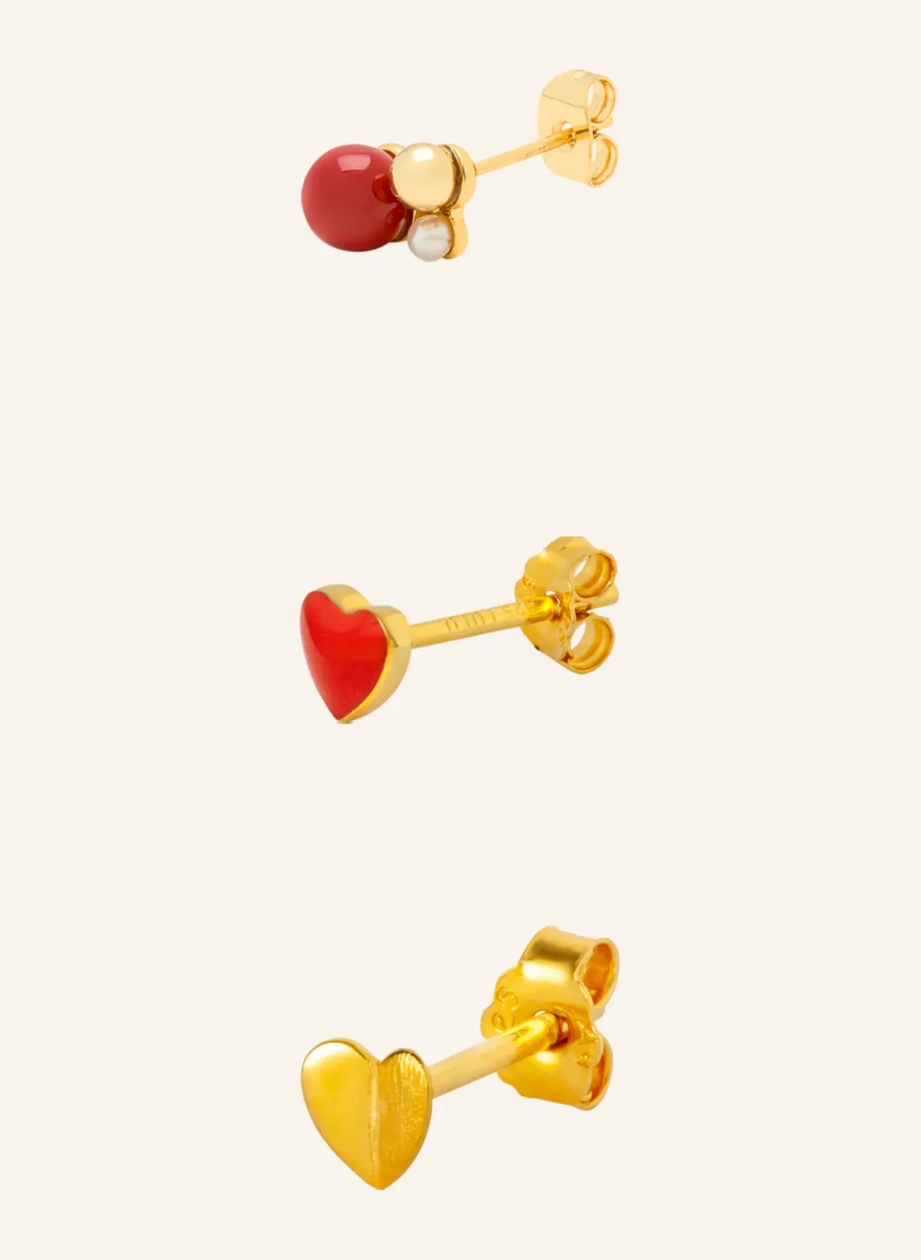 3er-Set Ohrstecker HEART