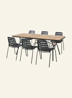 Gartenmöbel-Set mit 1 Tisch, 4 Stühlen PARC