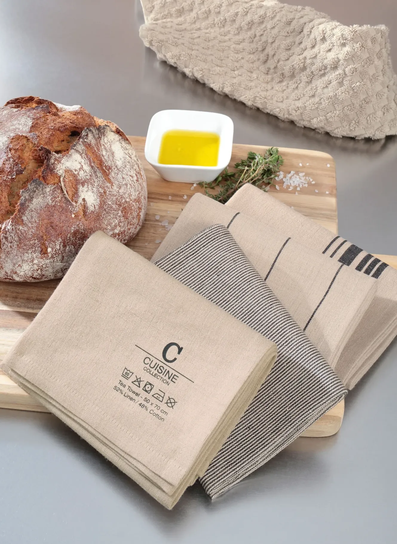 Geschirrtuch CUISINE NATURE mit Leinen