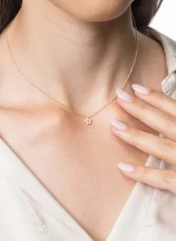 Halskette aus 14 Karat Gelbgold und 0,16ct. Diamanten