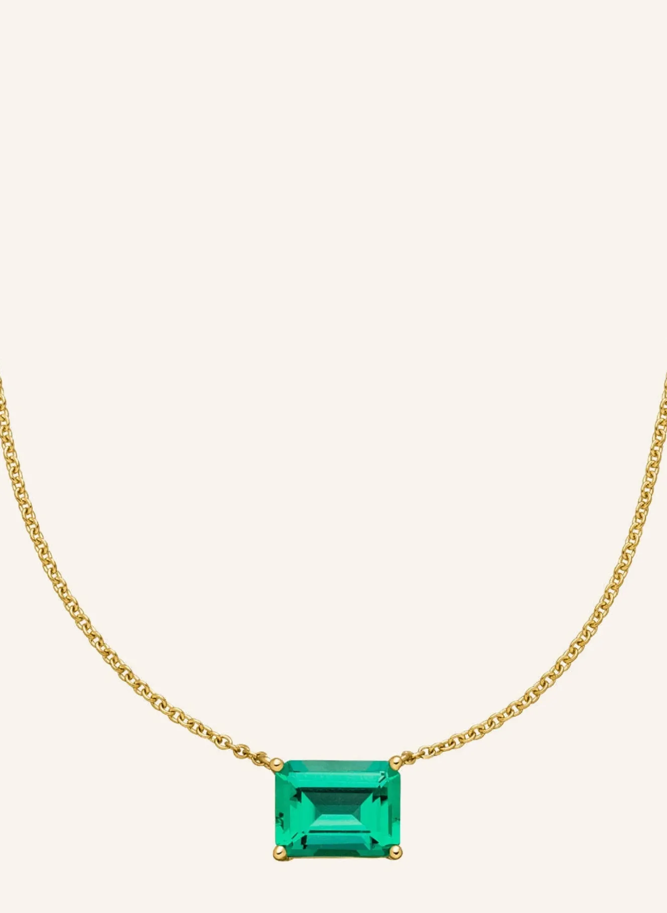 Halskette EDEN aus 14 Karat Gelbgold mit 1ct. Smaragd