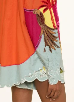 Hemdbluse USIACURI RICHELIEU mit Leinen und Lochspitze