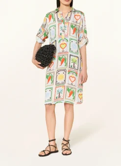 Hemdblusenkleid mit 3/4-Arm