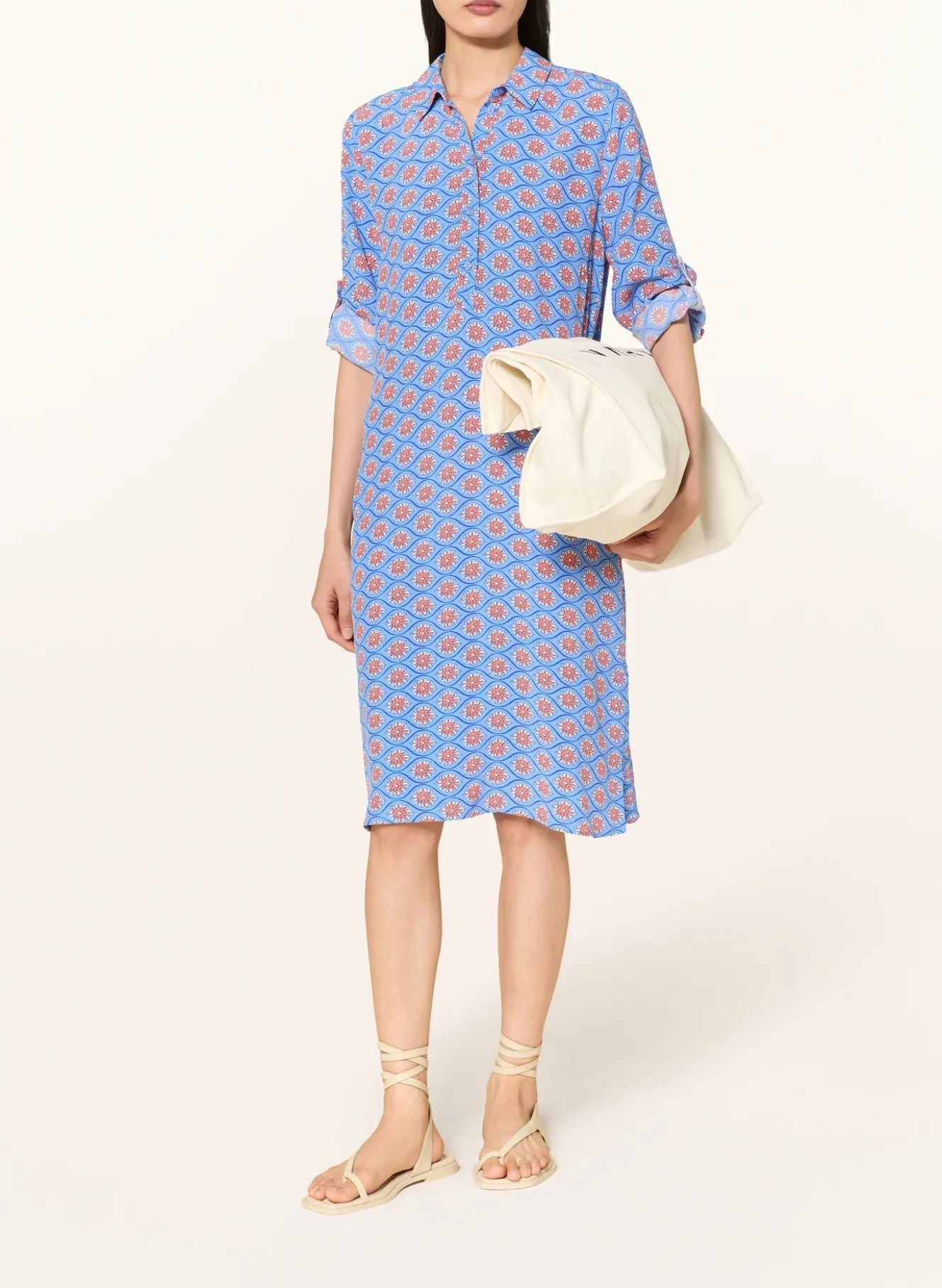 Hemdblusenkleid mit 3/4-Arm