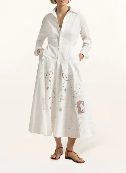 Hemdblusenkleid mit Lochspitze