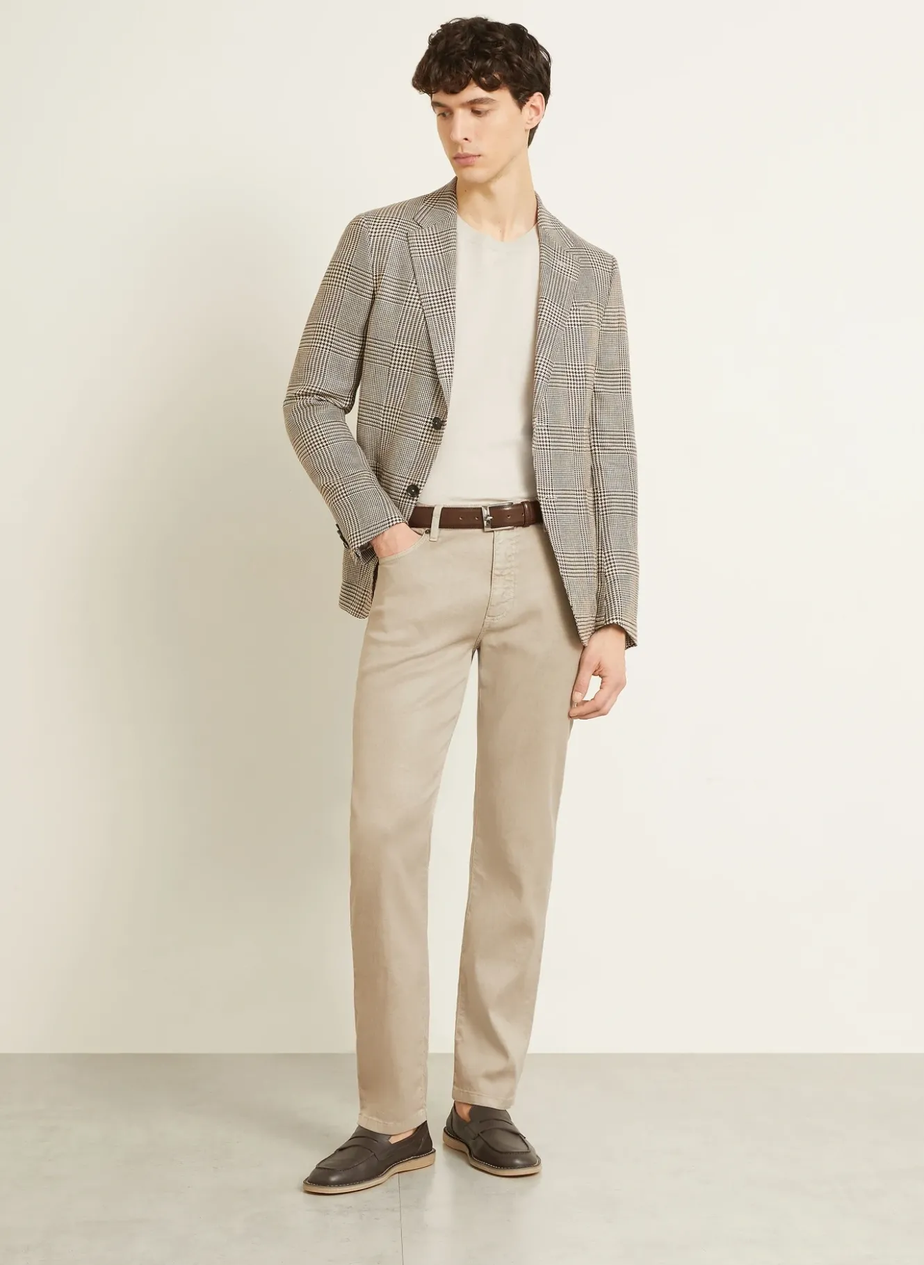 Hose Slim Fit mit Leinen