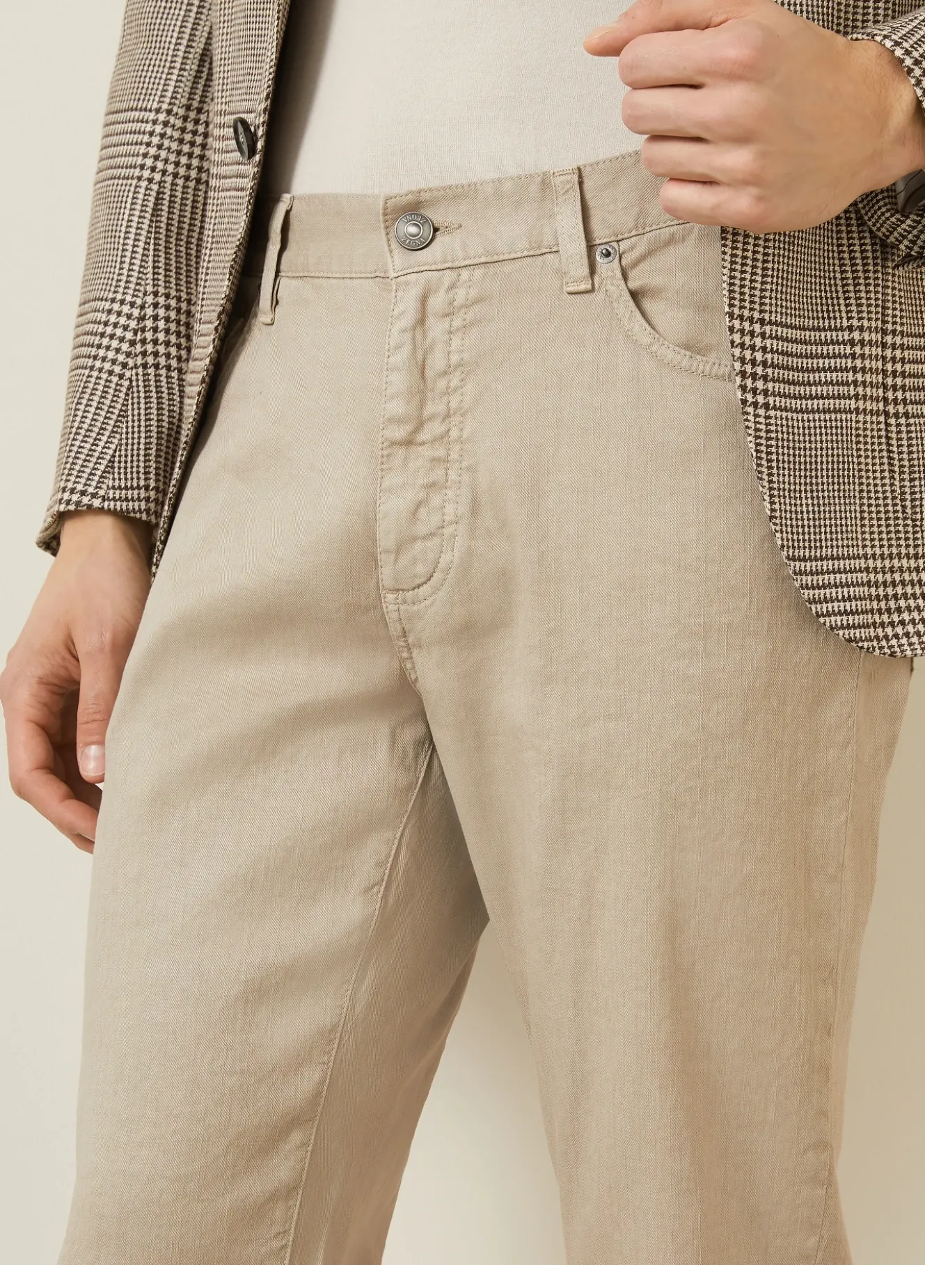 Hose Slim Fit mit Leinen