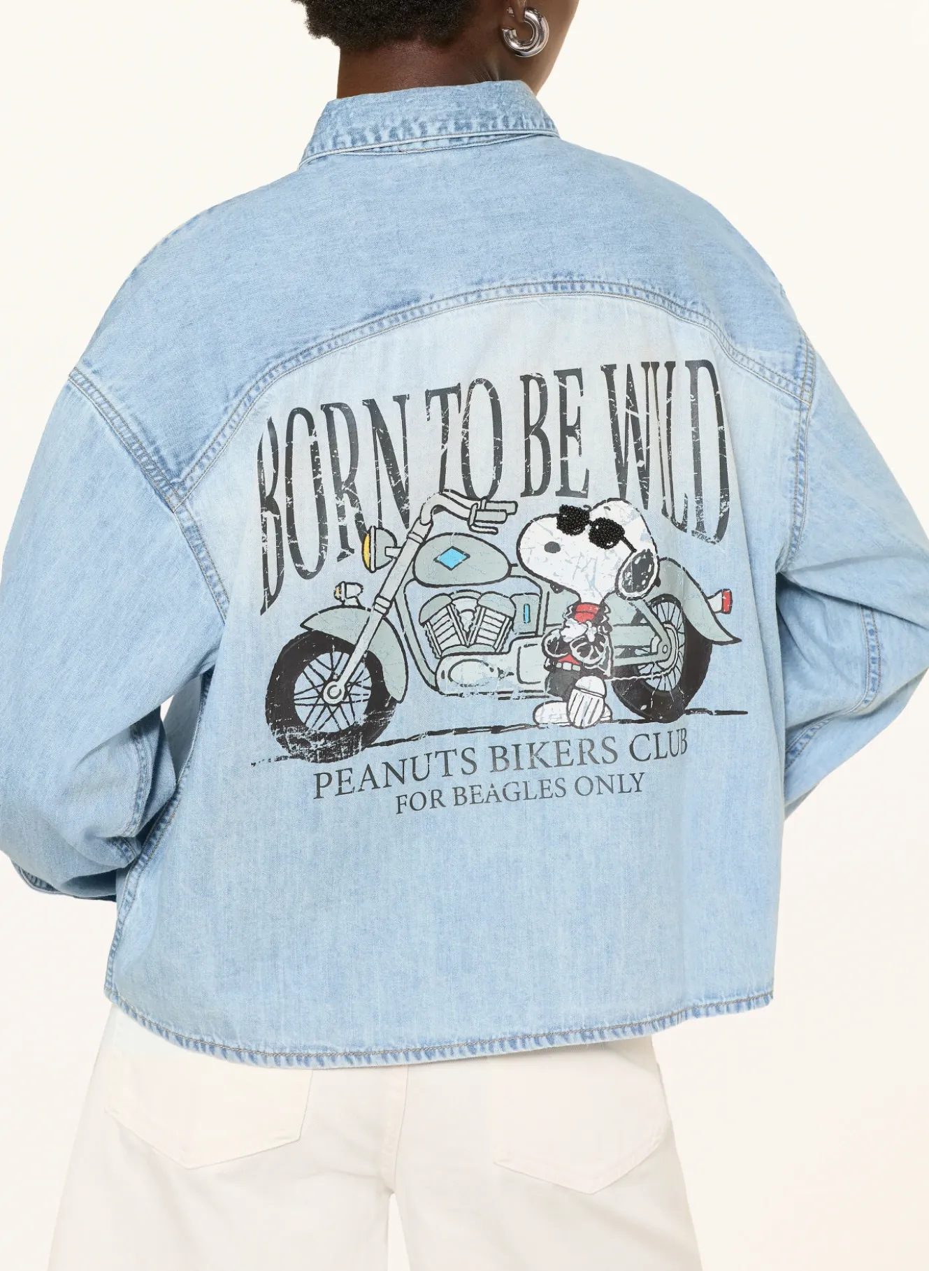 Jeansbluse mit Schmucksteinen