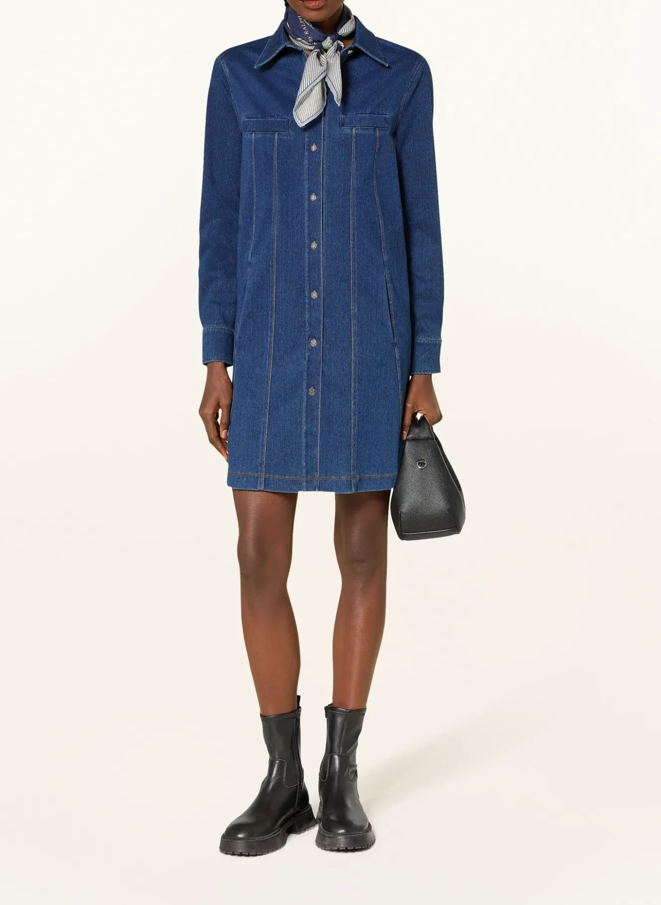 Jeans-Hemdblusenkleid