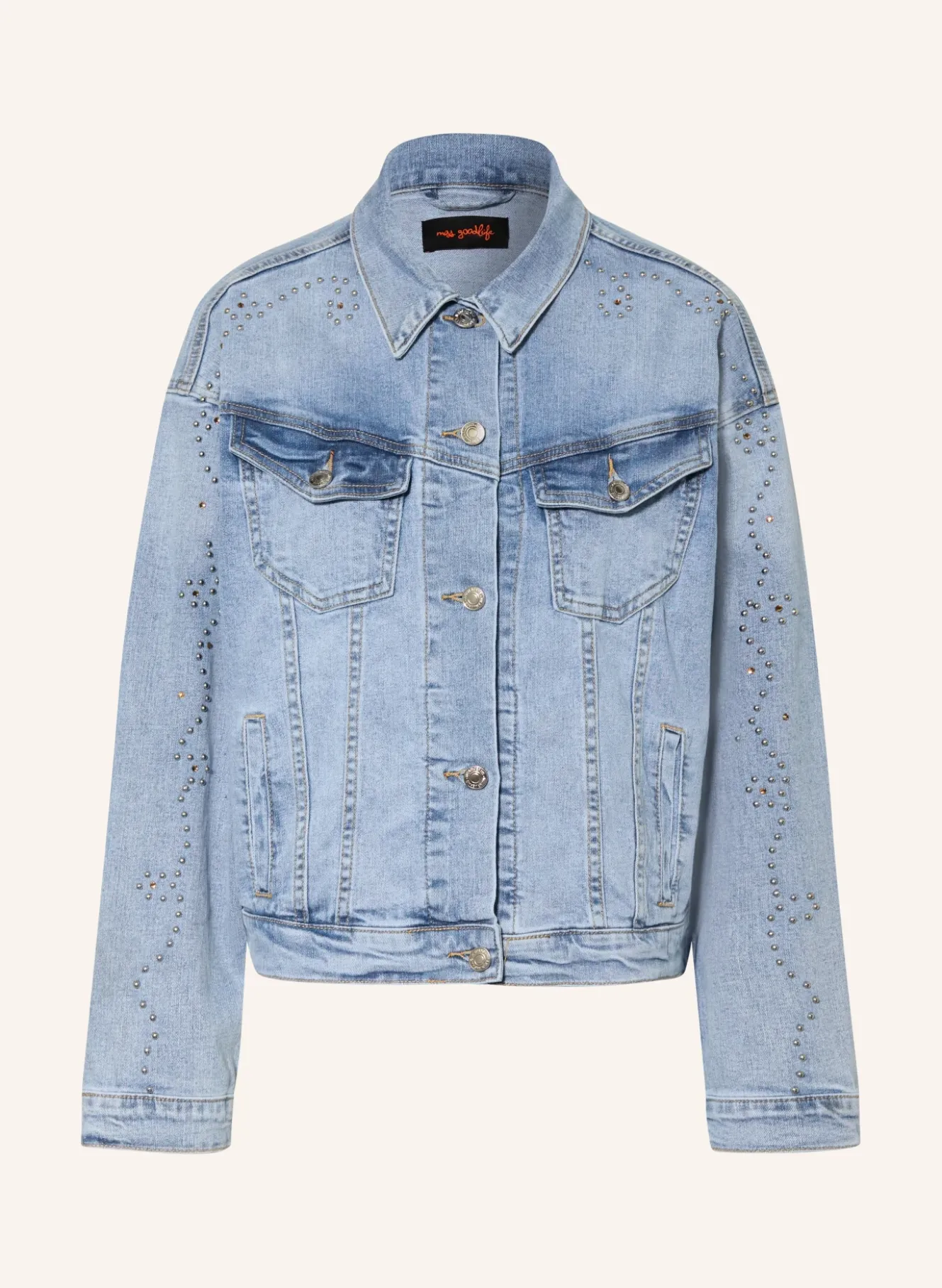Jeansjacke mit Nieten