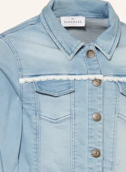 Jeansjacke mit Spitze und Pailletten