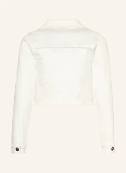 Jeansjacke mit Spitze und Pailletten