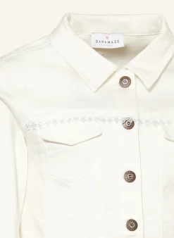 Jeansjacke mit Spitze und Pailletten