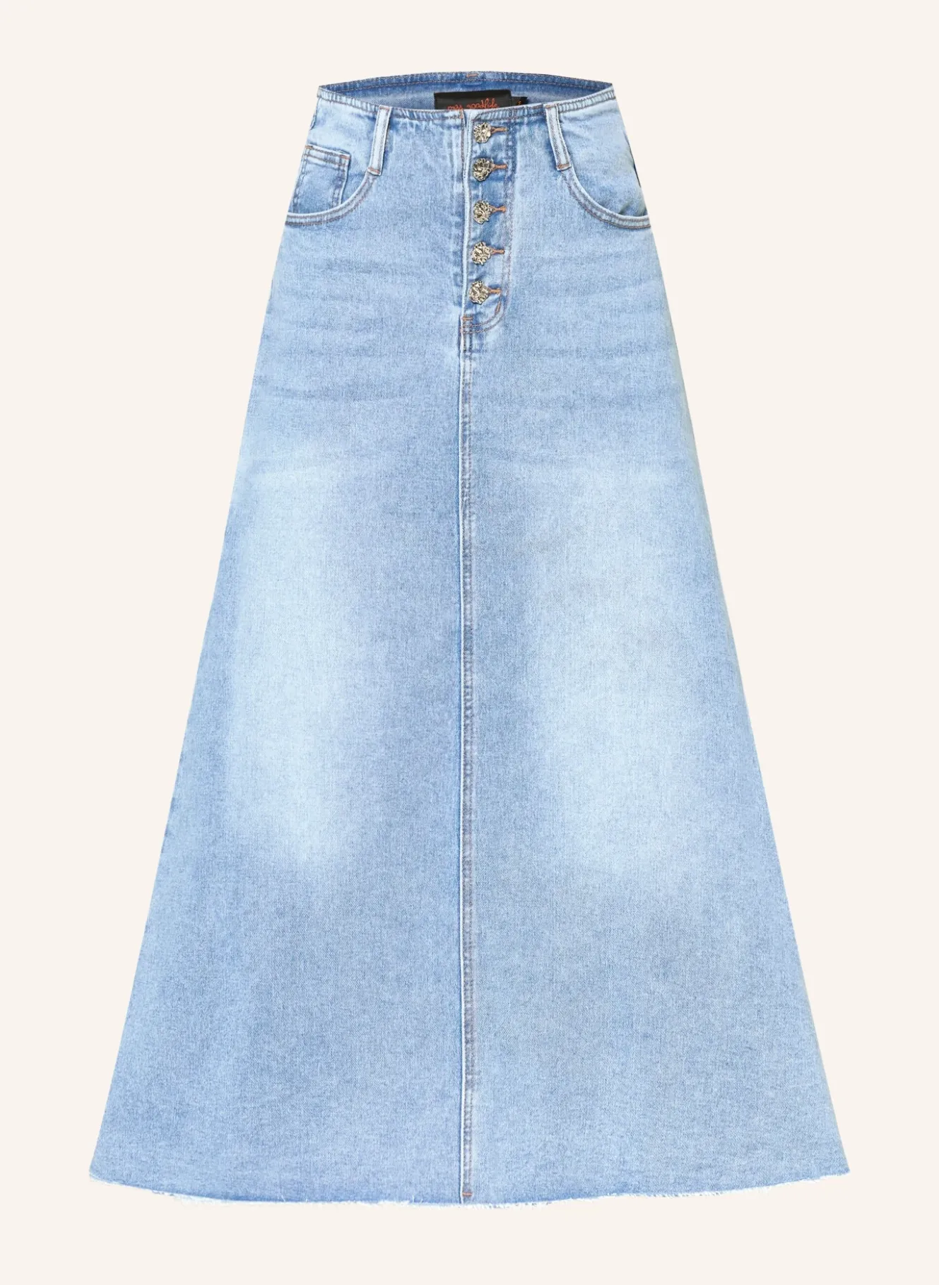 Jeansrock mit Schmucksteinen