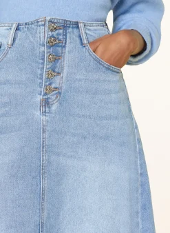 Jeansrock mit Schmucksteinen