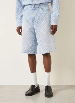 Jeansshorts mit Schmuckperlen