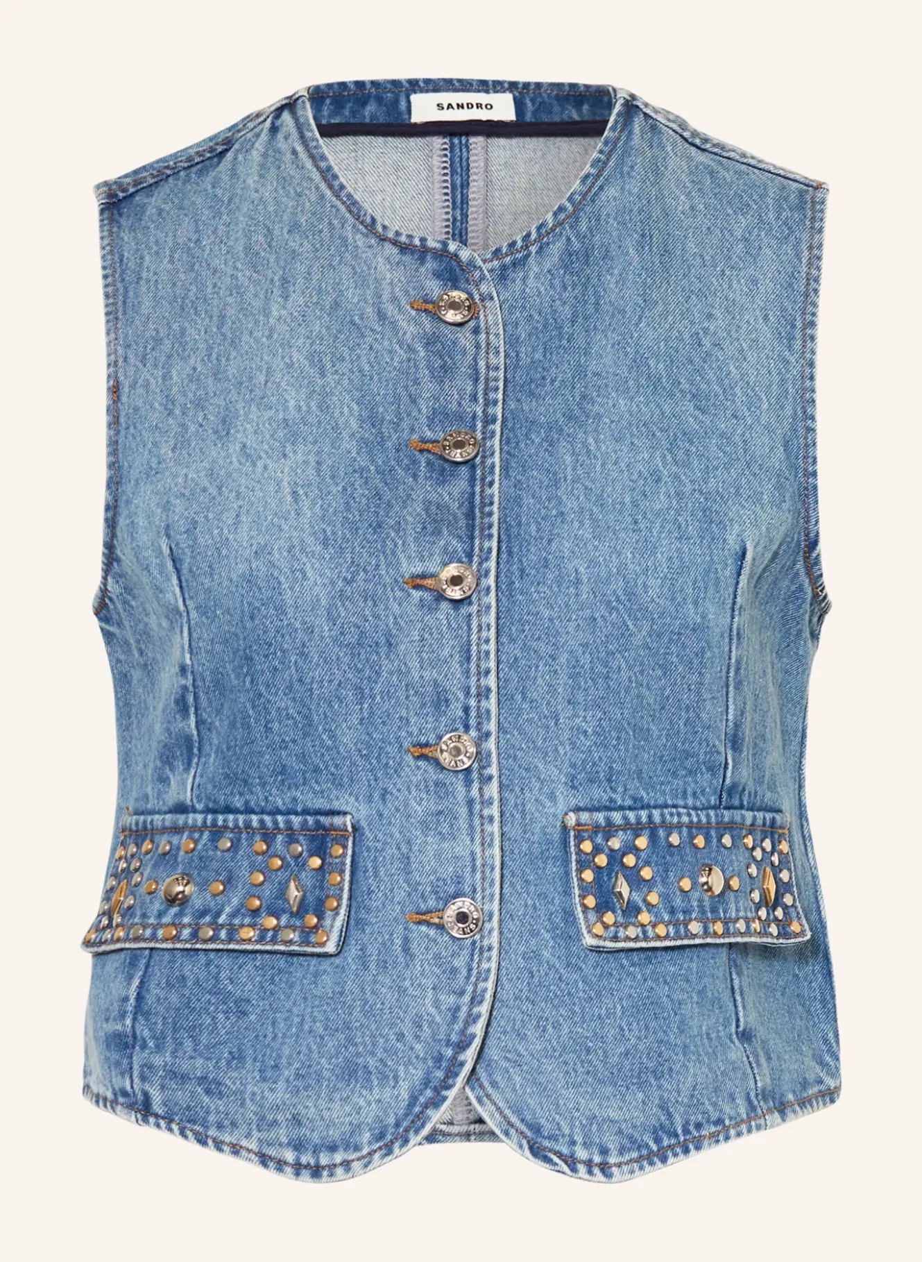 Jeansweste mit Nieten