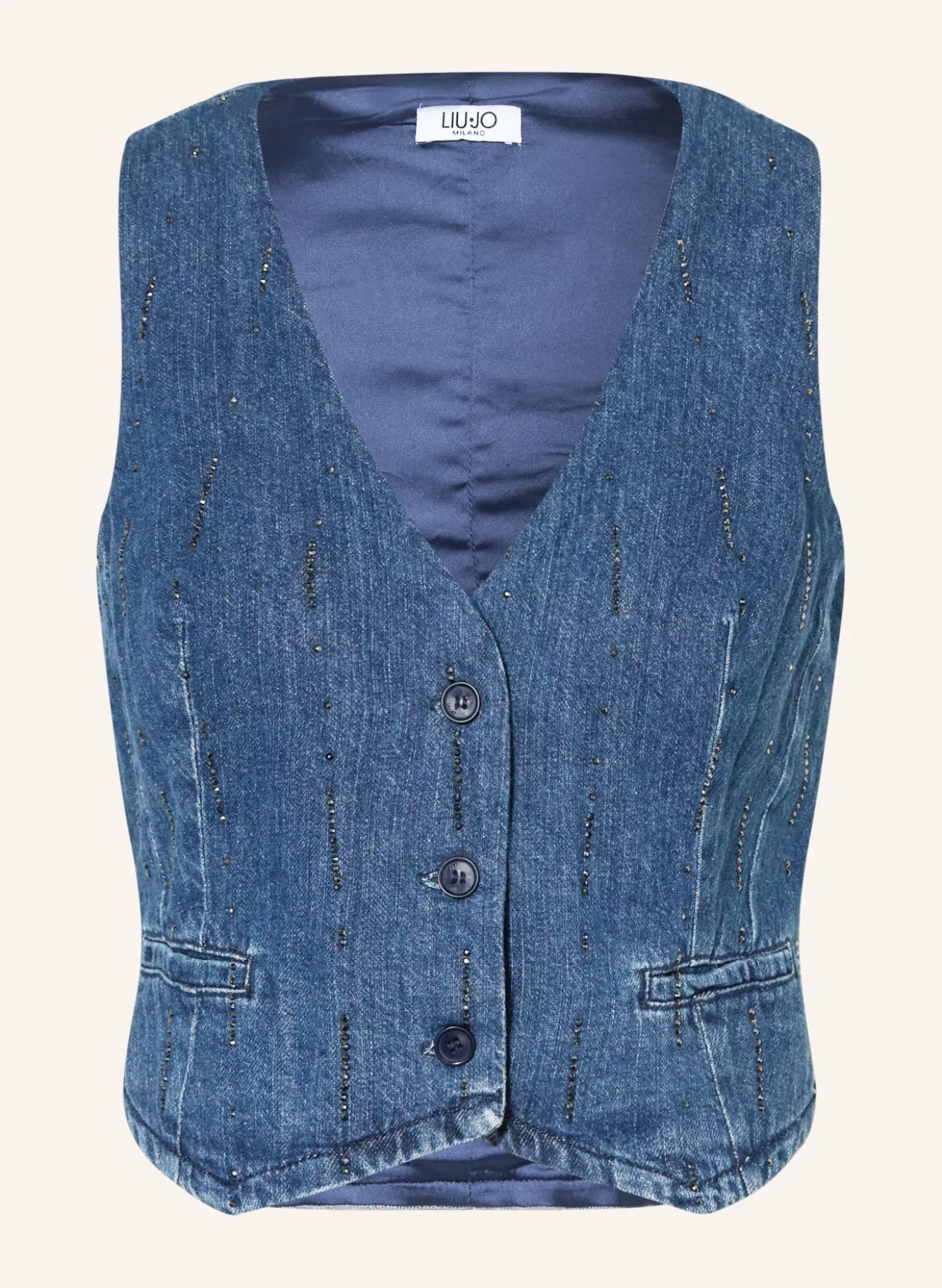 Jeansweste mit Schmucksteinen