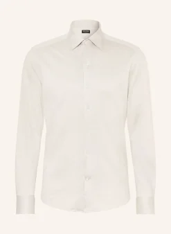 Jerseyhemd Slim Fit mit Seide und Leinen