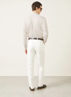 Jerseyhemd Slim Fit mit Seide und Leinen