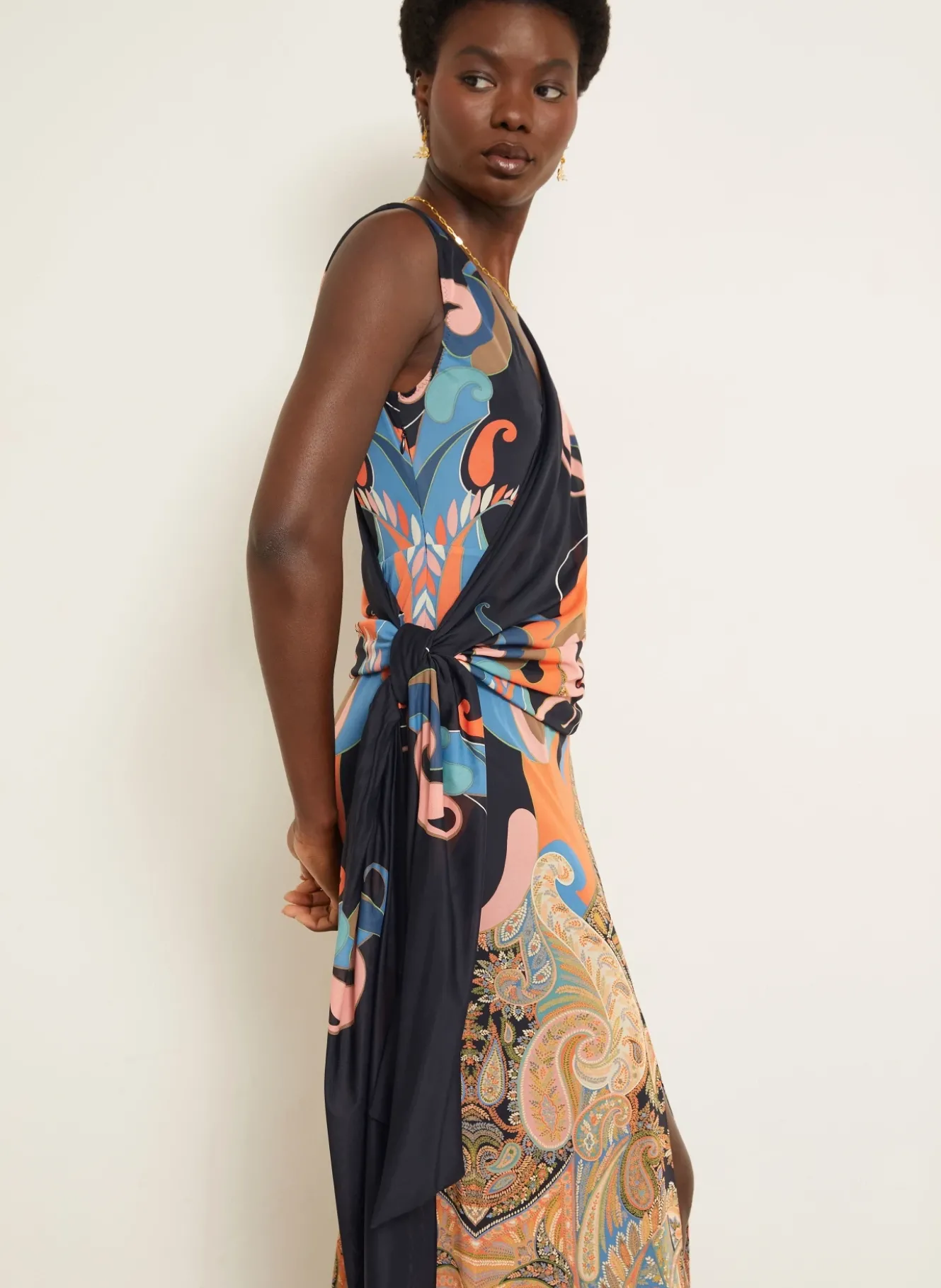 Jerseykleid in Wickeloptik