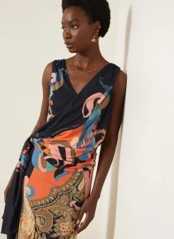 Jerseykleid in Wickeloptik