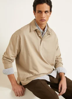 Jersey-Poloshirt Oversized Fit
