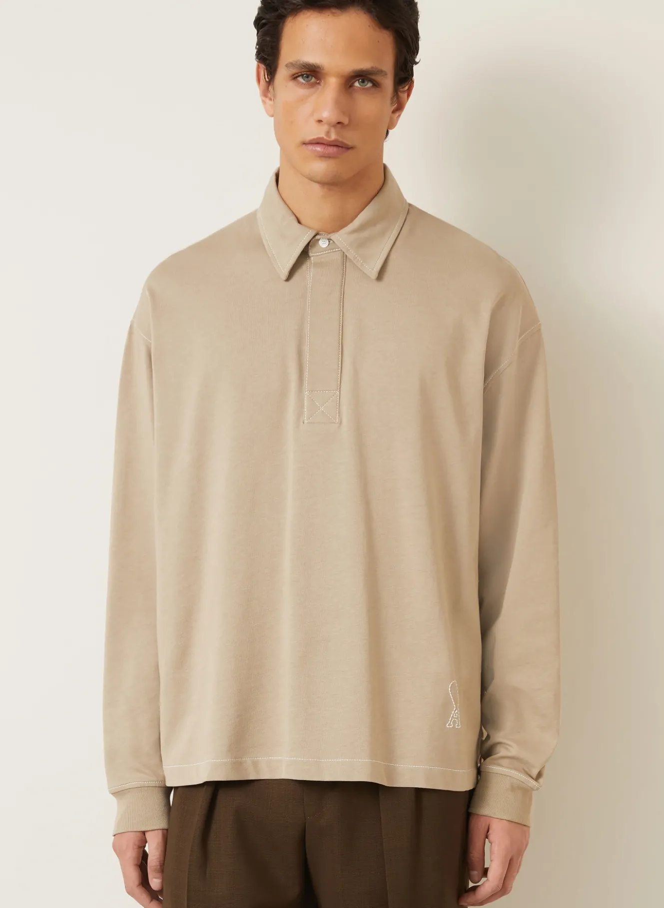 Jersey-Poloshirt Oversized Fit