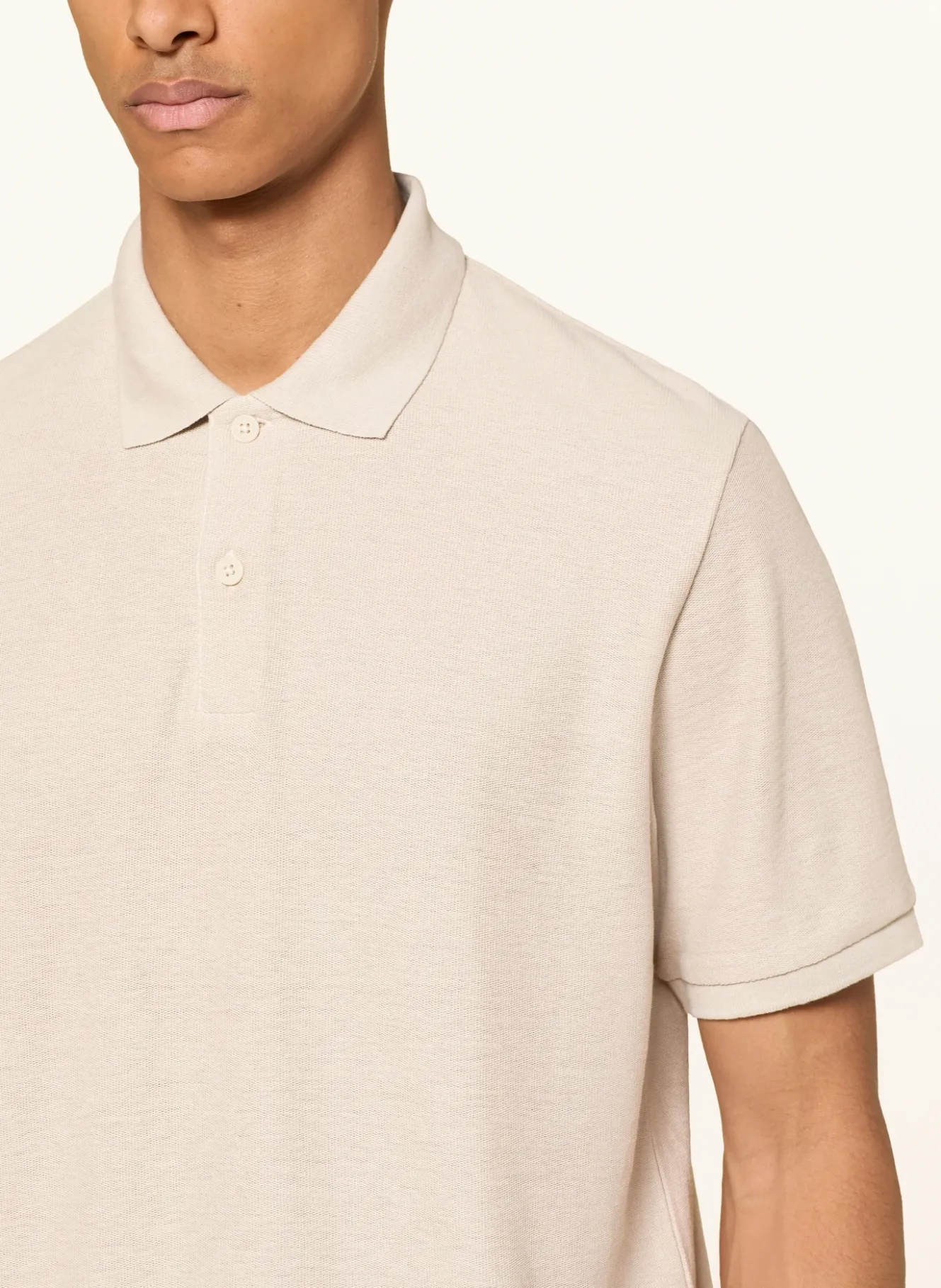 Jersey-Poloshirt Regular Fit mit Leinen