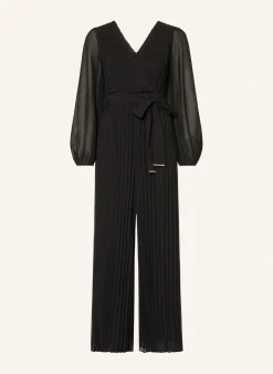 Jumpsuit in Wickeloptik mit Plissees