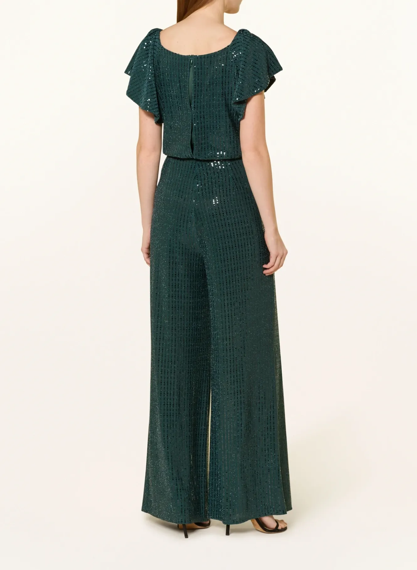 Jumpsuit mit Volants und Pailletten