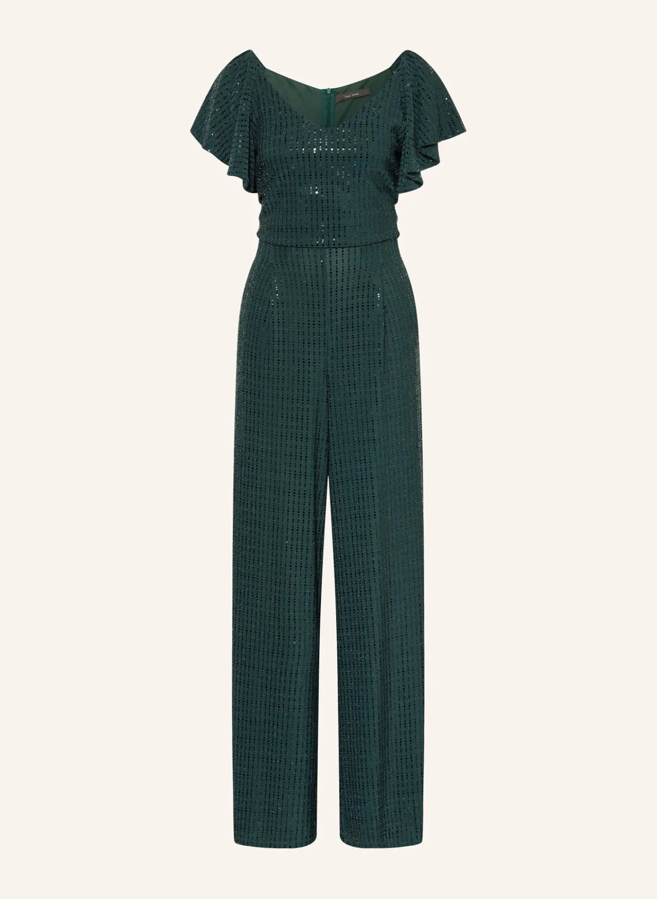 Jumpsuit mit Volants und Pailletten