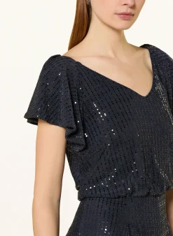 Jumpsuit mit Volants und Pailletten