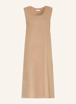 Kleid im Materialmix mit Leinen