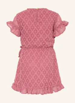Kleid in Wickeloptik mit Rüschen
