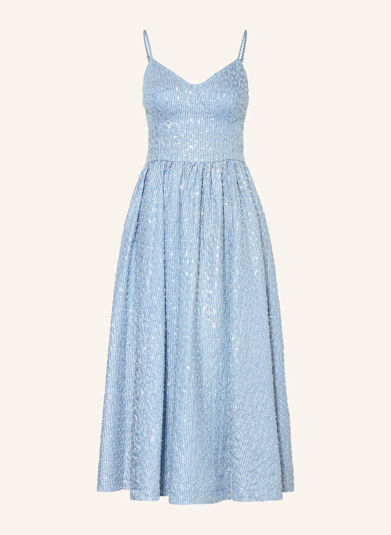 Kleid mit Pailletten und Schmuckperlen