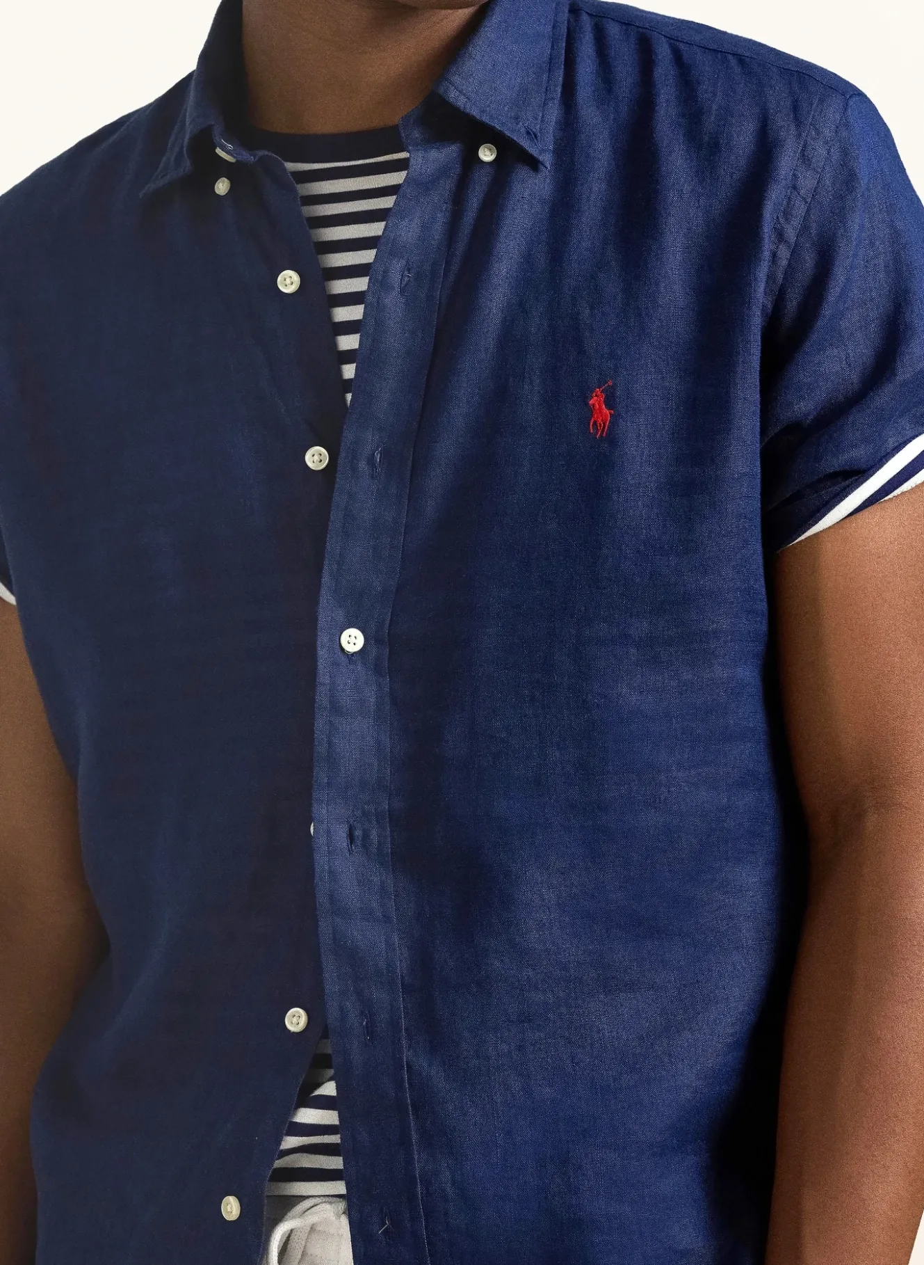 Kurzarm-Hemd Custom Fit aus Leinen