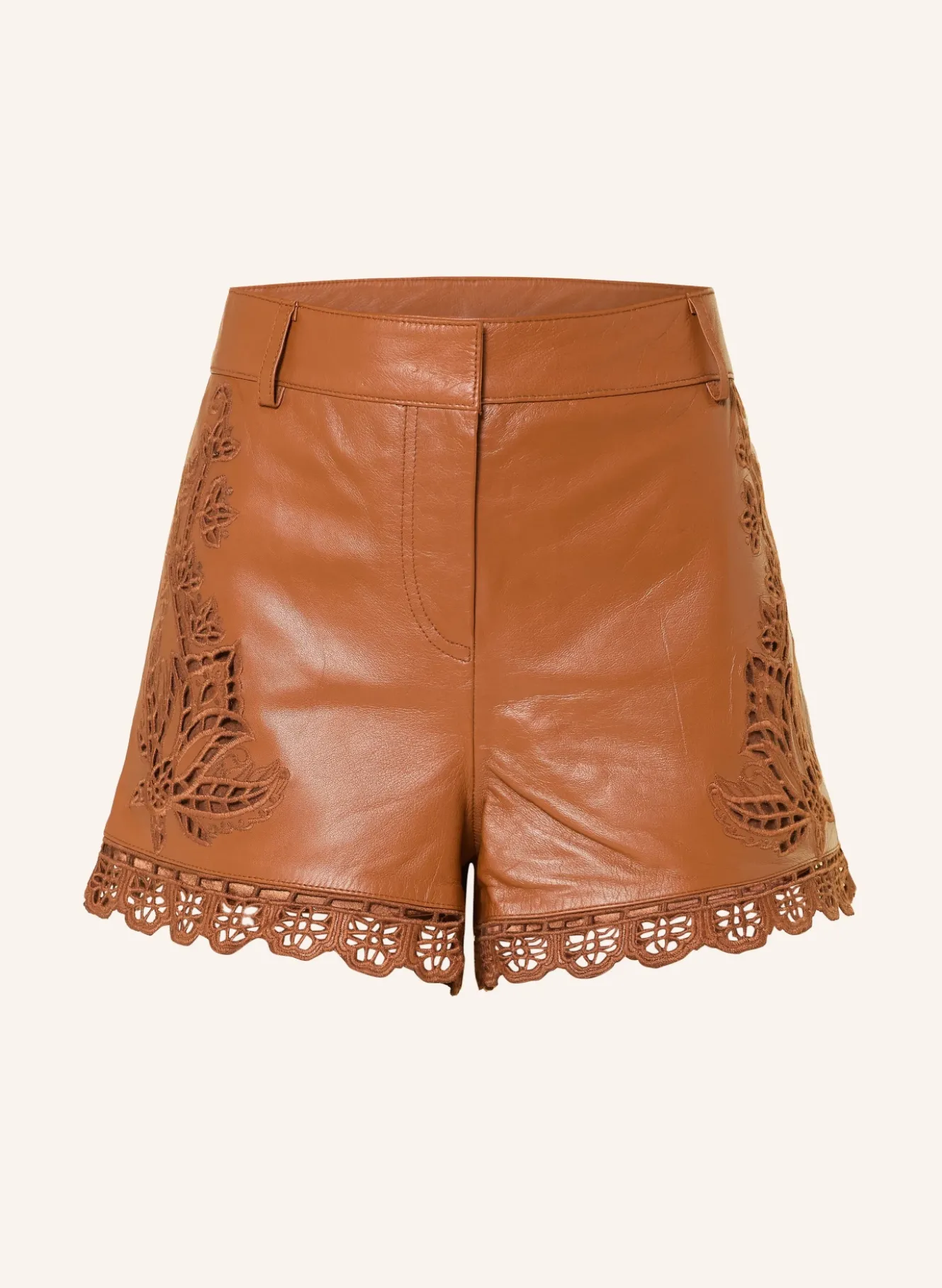 Ledershorts RICHILIEU mit Spitze