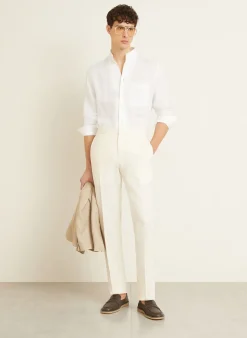 Leinenhemd Comfort Fit mit Stehkragen