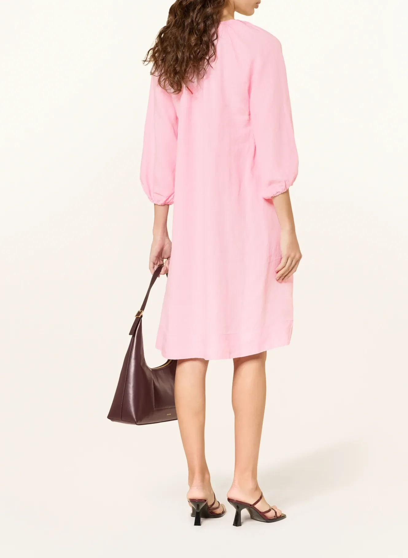 Leinenkleid mit 3/4-Arm