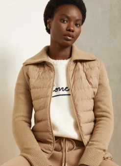 Lightweight-Daunenjacke im Materialmix