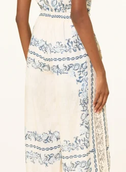 Marlenehose aus Leinen mit Spitze
