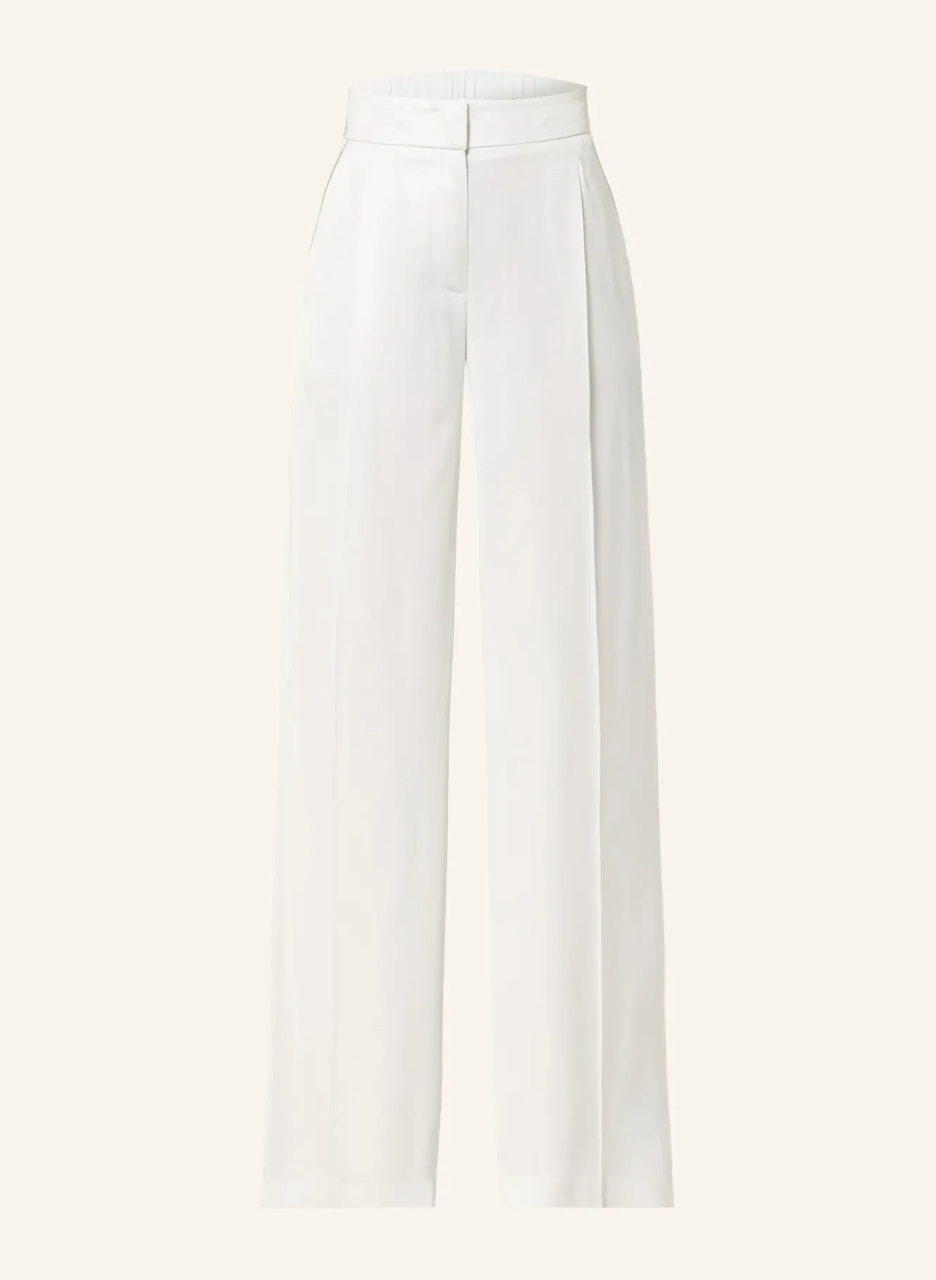 Marlenehose aus Satin und mit Schmucksteinen