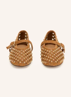 Mary-Jane-Ballerinas mit Nieten