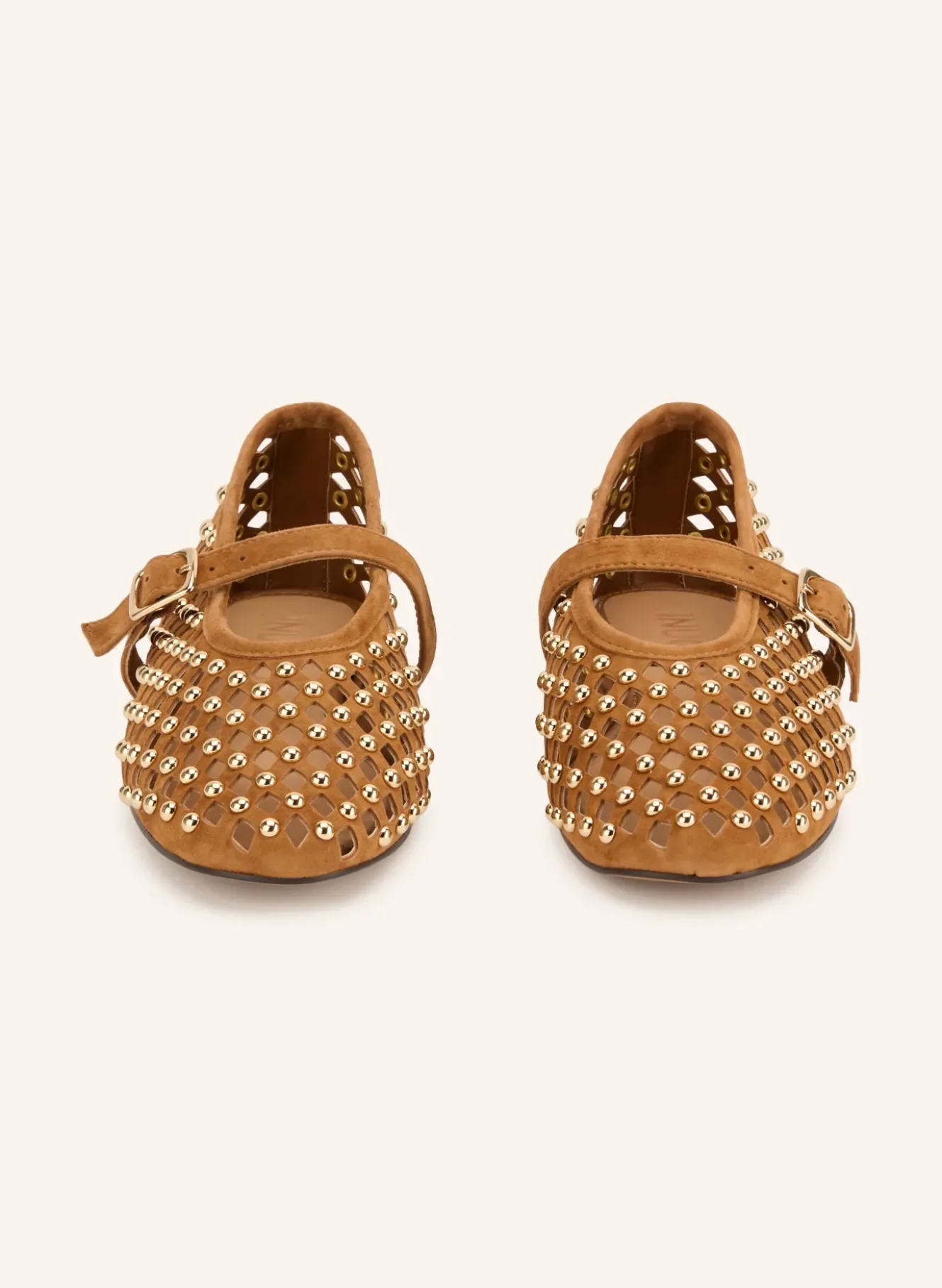 Mary-Jane-Ballerinas mit Nieten