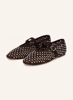 Mary-Jane-Ballerinas mit Nieten