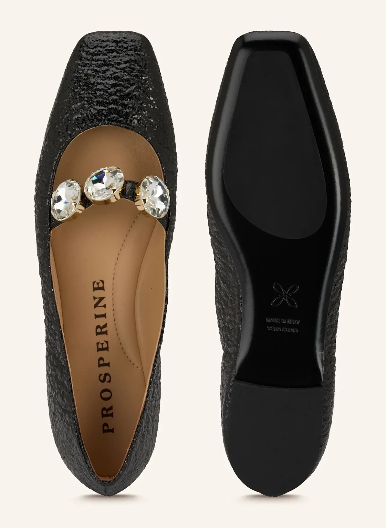 Mary-Jane-Ballerinas mit Schmucksteinen