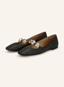 Mary-Jane-Ballerinas mit Schmucksteinen