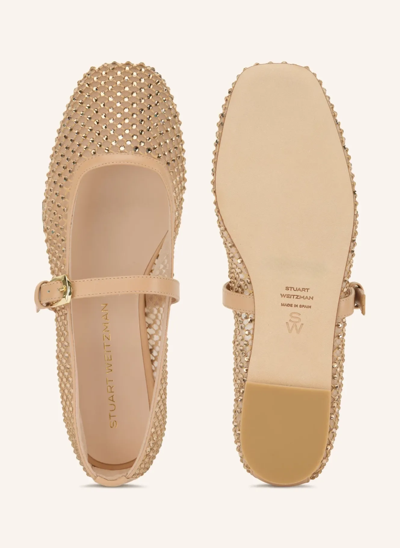 Mary-Jane-Ballerinas mit Schmucksteinen